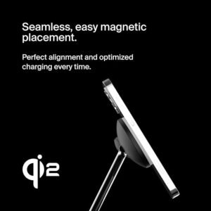 Belkin BoostCharge Pro 3-in-1 Wireless Charger with Qi2 for iPhone 16, 15, 14, 13 and 12 + Apple Watch + AirPods (Magnetically Charges iPhone 16, 15, 14, 13 and 12 Models up to 15W) - Black