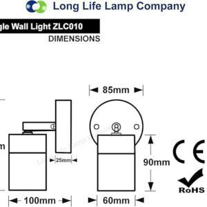 Long Life Lamp Company Adjustable Outdoor Wall Light Stainless Steel IP44 35w (ZLC010) Zenon Lighting Collection