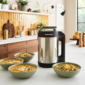 Morphy Richards 1.6L Sauté & Soup Maker, 4 Settings, Pause Function, LED Control Panel, Non-Stick Coated Jug, Detachable Power Cord, Stainless Steel, 501014