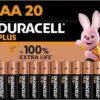 Duracell Plus AA Batteries (20 Pack) - Alkaline 1.5V - Up To 100% Extra Life - Reliability For Everyday Devices