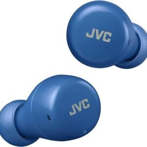 JVC HA-Z55T-A Gumy Mini True Wireless Earbuds, Long Battery Life (up to 15 Hours), Splash Protection (IPX4), Bluetooth 5.1, Single Ear Use, Compact charging case (Blue)