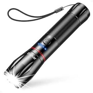 Blukar LED Torch Rechargeable, 2000L Super Bright Flashlight with 5 Modes,Adjustable Focus