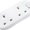 Masterplug Two Socket Long Extension Lead, 10 Metres, White