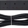 PRO ELEC PELB1755 6 Gang Extension Lead with Surge Protection Black, 5m