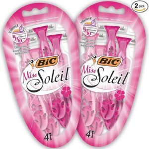 BIC Miss Soleil Colour Collection, Triple Blade Razor for Women, Stainless Steel Blades