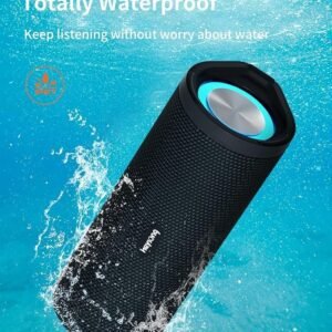 HEYSONG Portable Bluetooth Speaker, Waterproof Outdoor Speakers with LED Light, Enhanced Bass, IPX7 Floating, 40H Play, TF Card, True Wireless Stereo for Party, Shower, Biking, Gifts for Men