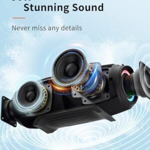 HEYSONG Bluetooth Speaker, Portable Outdoor IP67 Waterproof Wireless Speaker with Shoulder Strap, 50W Loud Rich Bass Sound