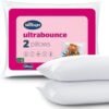 Silentnight Ultrabounce Pillows 2 Pack – Soft Medium Support Comfortable Bouncy Pillows for Stomach, Back and Side Sleepers – Machine Washable and Hypoallergenic Bed Pillows – Pack of 2