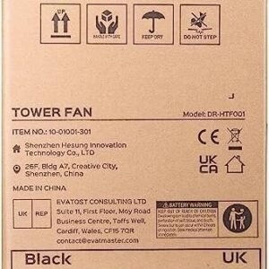 Dreo 42 Inch Tower Fan, 6 Speeds Standing Fan, 7.3m/s Quiet Bladeless Cooling Fan, 90° Oscillating Electric Fan, 4 Modes, 12H Timer, LED Display, Portable Indoor Floor Fan for Bedroom, Home