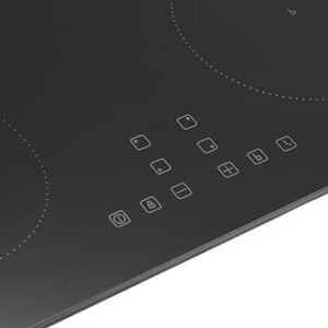 Cookology CIH602 60cm Induction Hob 4 Zone Cooktop, Ceramic Glass, Touch Control, 9 Heat Settings, Child Lock and Auto Switch Off - In Black