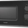 COMFEE' 700W 20L Black Microwave Oven With Compact Design, 5 Cooking Power Levels, Quick Defrost Function, And Kitchen Manual Timer - CM-M202CC(BK)