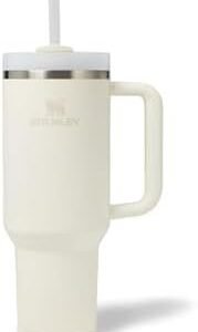 STANLEY Quencher H2.0 FlowState Stainless Steel Vacuum Insulated Tumbler with Lid and Straw for Water, Iced Tea or Coffee, Smoothie and More, Cream, 40 oz