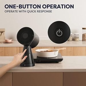 CIARRA CBPHB01 Desktop Cooker Hood Mini Household Portable Extractor Hood Black with 2 Gears Mode 2m³/min Strong Suction for Home Kitchen Fondue Hot Pot BBQ