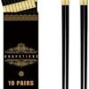 BEWOS 10 Pairs Black Alloy Chopsticks- 9. 5 Inch, Dishwasher Safe Chop Sticks, Alloy Chopsticks, Reusable Chinese Chop Sticks, Non-Slip