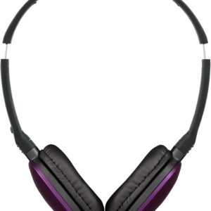 JVC HA-S160M-V Flats Foldable and Compact Headphones in Glossy Trendy Colour, with Switch for Microphone On/Off, Ideal for Teleworking and Online Seminars (Purple)