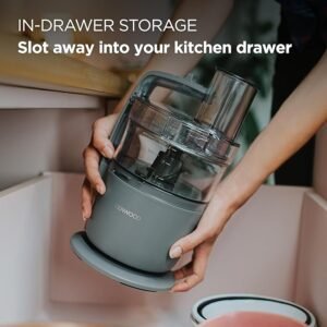 Kenwood, MultiPro Go FDP22.​130GY, Food Processor, for Chopping, Slicing, Grating, Pureeing and Kneading Dough, with Express Serve, 1.3L Bowl, Knife blade, 4mm Slicing/Grating Disk, 650 Watts, Grey