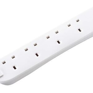 Masterplug srgu44n Four Socket Surge Protected Extension Lead with 2 USB Ports, 4 Metre, 13 x 7 x 6 cm, White