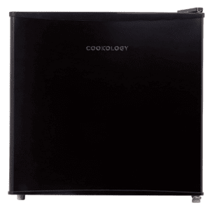 Cookology MFR45BK Small Table Top Mini Fridge for Counter Tops 46 Litre Capacity, Reversible Door, Adjustable Temperature Control and Legs with Chiller Box - In Black [Energy Class F]