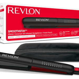 Revlon Smoothstay Coconut Oil-Infused Hair Straightener | 25mm Ceramic Plates, Floating Plates with Rounded Edges, Customizable Temperature up to 235°C