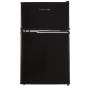 Cookology UCFF87 47cm Freestanding Undercounter Small Fridge Freezer with 2 Doors, 87 Litre, Adjustable Temperature Control, LED Light and a 3 Star Freezer Rating - Black