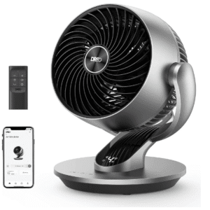 Dreo Smart Table Fan for Bedroom, 28dB Silent Air Circulator Fan with Remote, 7 Inch Diameter Cooling Quiet Desk Fan, 120° Vertical Manual+90° Horizontal Oscillating, 4 Speeds, 5 Modes, 12H Timer