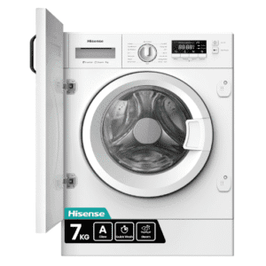 Hisense 3 Series WF3M741BWI Intergrated 7 KG Front Load Washing Machine - Durable Inverter | Quick Wash Baby Care | Wool - 14 Washing Programs 1400 RPM White- Energy Rating A [Energy Class A]
