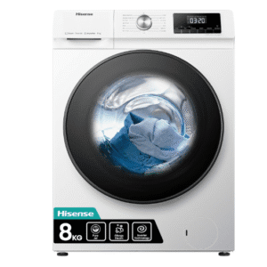 Hisense WDQA8014EVJM 60cm Freestanding 8 KG Front Load Washer Dryer - 1400 RPM - Pure Steam - PureJet - Pause and Add - Inverter Motor - White [Energy Class D]