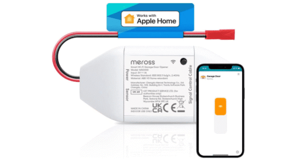 Meross Smart Garage Door Opener, Voice/Remote Control, Compatible with Apple HomeKit Amazon Alexa Google Home SmartThings, Auto Close, with Timer, Add-On to Existing Garage Opener, 2.4GHz WiFi Only
