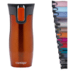 Contigo West Loop Autoseal Travel Mug, Stainless Steel Thermal Mug, Vacuum Flask, Leakproof Tumbler, Coffee Mug with BPA Free Easy-Clean Lid, 470 ml, Tangerine