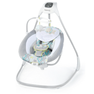 Ingenuity SimpleComfort Lightweight Compact 6-Speed Multi-Direction Baby Swing, Vibrations & Nature Sounds, 0-9 Months 6-20 lbs (Everston)