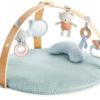 Ingenuity, Cosy Spot Reversible Duvet Activity Gym and Padded Play Mat with Wooden Removable Toy Bar