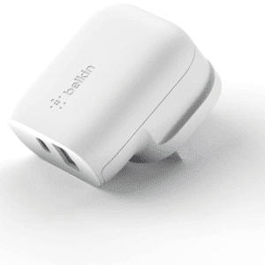 Belkin 37W USB Type C PPS PD Dual Port Wall Phone Charger, Power Delivery 25W USB C Port and 12W USB A Port for Fast Charging Samsung Galaxy S23, Ultra, Plus, Note 20, iPhone 14 Series and More