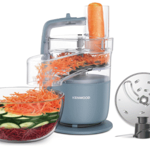 Kenwood, MultiPro Go FDP22.​130GY, Food Processor, for Chopping, Slicing, Grating, Pureeing and Kneading Dough, with Express Serve, 1.3L Bowl, Knife blade, 4mm Slicing/Grating Disk, 650 Watts, Grey