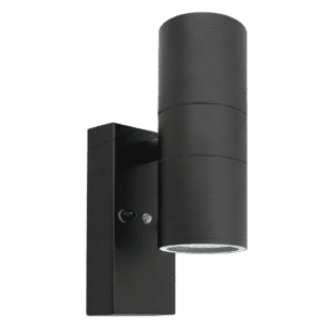 Long Life Lamp Company Outdoor Wall Light Dusk Till Dawn Sensor Black Finish Stainless Steel Up and Down Shining IP65 ZLC090-B