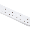 Masterplug srgu44n Four Socket Surge Protected Extension Lead with 2 USB Ports, 4 Metre, 13 x 7 x 6 cm, White