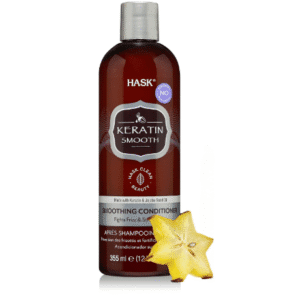 HASK Keratin Smoothing Conditioner for all hair types, colour safe, gluten-free, sulfate-free, paraben-free - 1 355mL Bottle