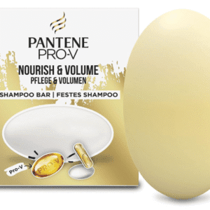 Pantene Nourish & Volume Vegan Shampoo Bar with Pro-vitamins, Solid Travel Toiletries for Damaged & Dry Hair (70G) Rich Lather