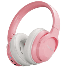 HEYSONG Bluetooth Headphones for Kids, Foldable Wireless Over-Ear Bluetooth 5.3, Built-in Microphone - Pink