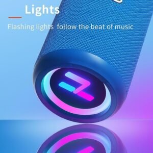 HEYSONG Bluetooth Speaker, Portable Wireless Waterproof Speakers with Led FOR Shower, Bike, Kayak, Beach, Blue