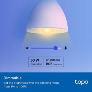 Tapo Smart Bulb, B22 Multicolor Energy Saving Alexa Light Bulbs, 60W,